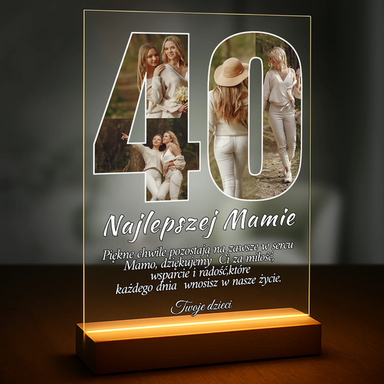 Dla mamy na 40. - druk na szkle z Twojego zdjęcia