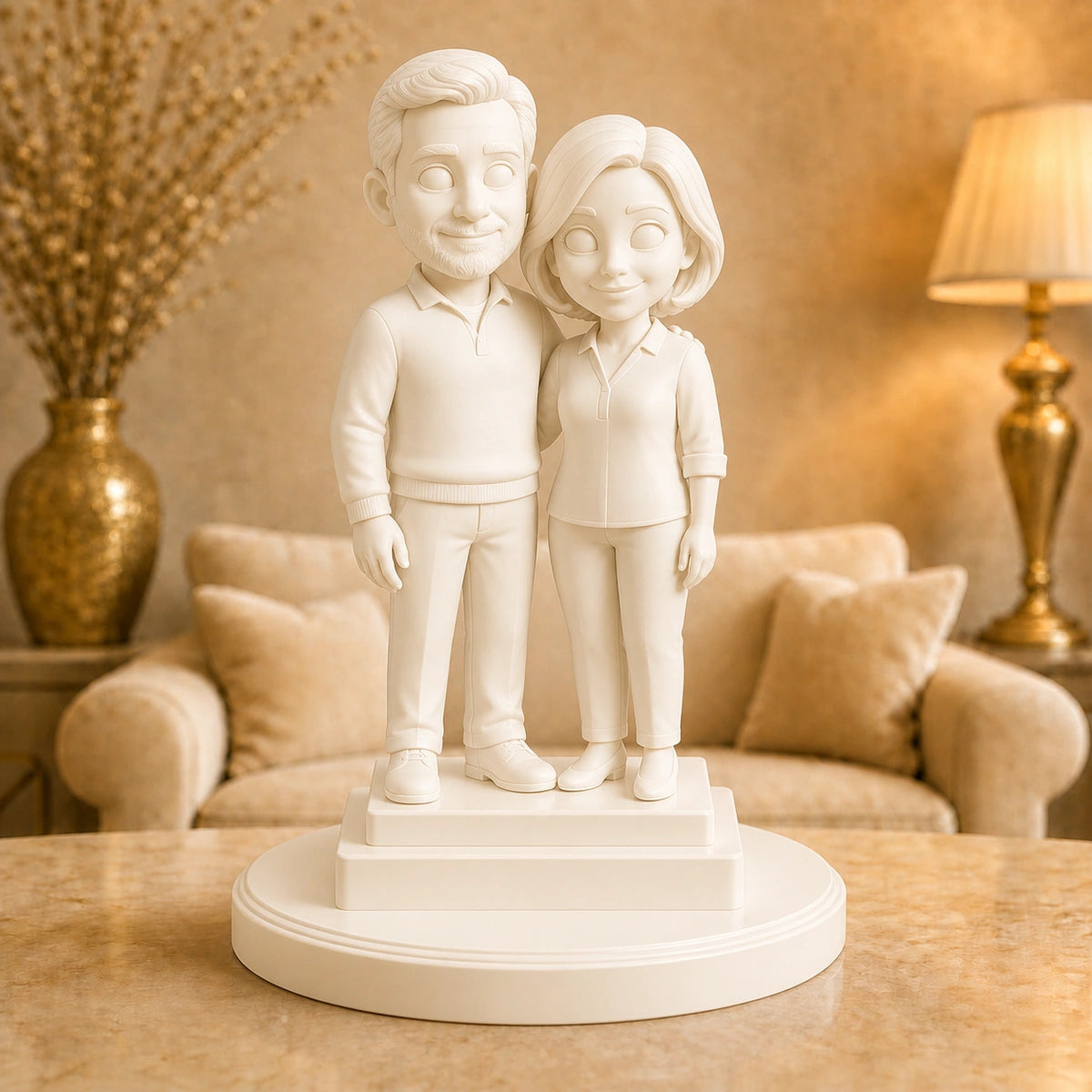 Image of Personalizowana figurka 3D rodziców karykatura ze zdjęcia – wyjątkowy prezent dla rodziców
