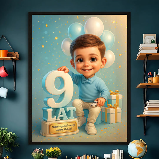 Z okazji 9 urodzin - plakat z Twojego zdjęcia