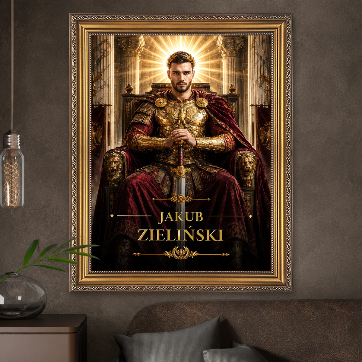 Image of Personalizowany portret na płótnie dla mężczyzny jako rzymski władca z imieniem