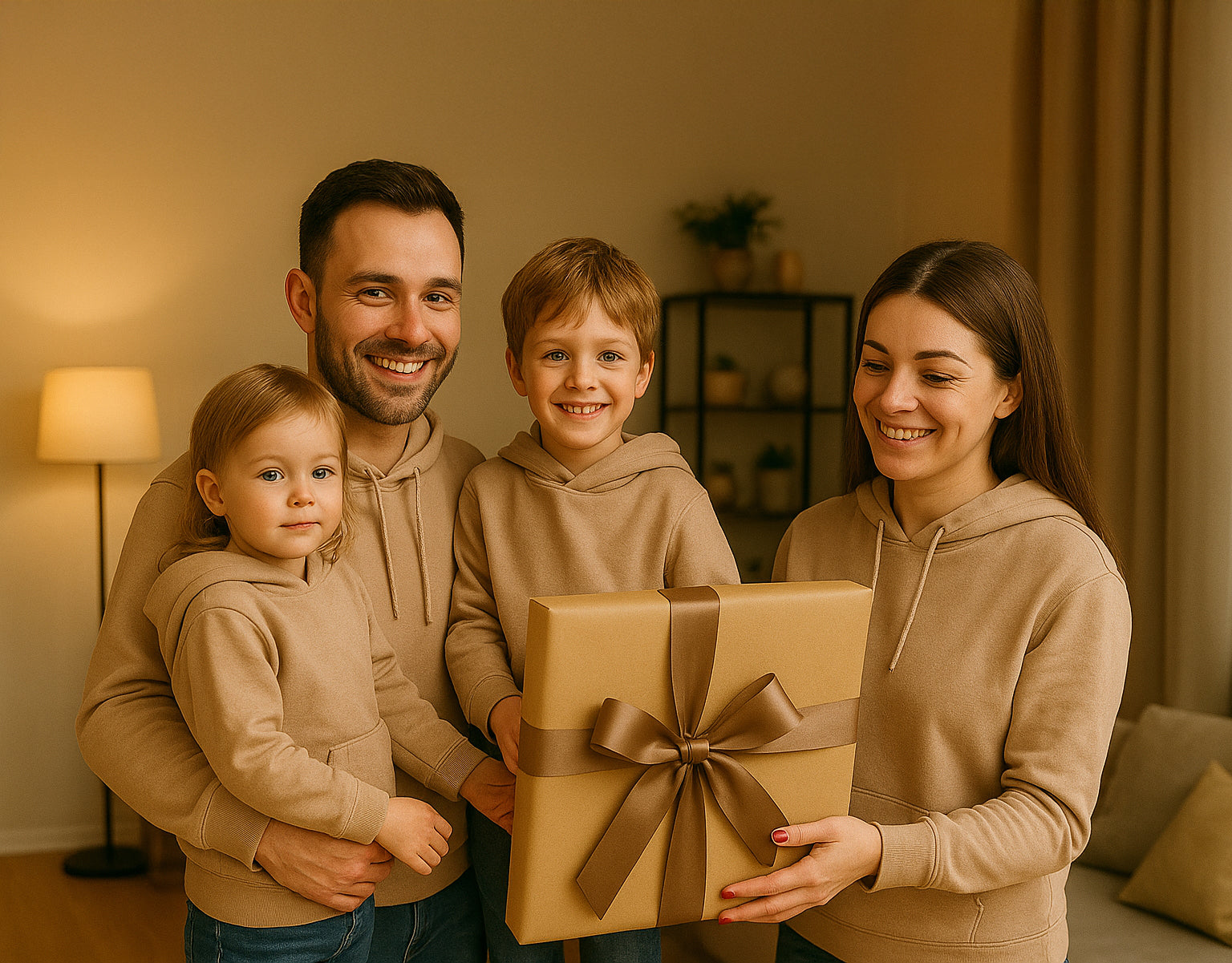 Image of Kolorowy szkic rodziny - obraz na płótnie z Twojego zdjęcia