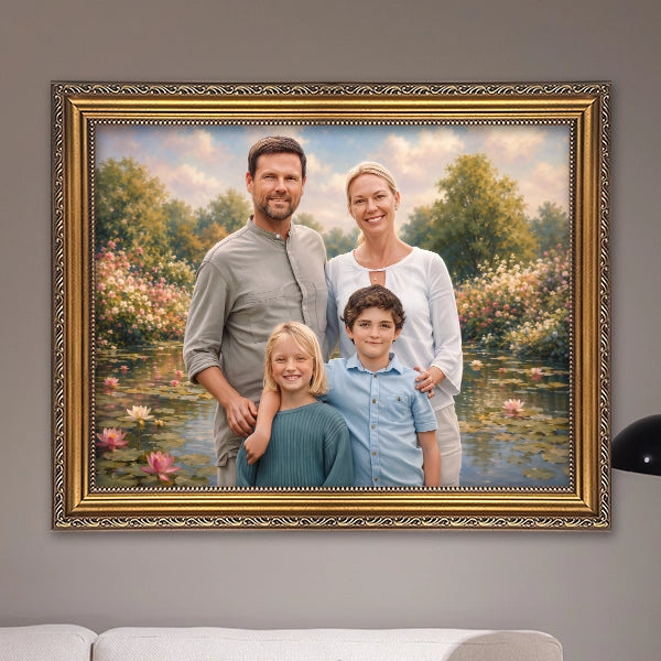 Image of Portret rodzinny w stylu impresjonistycznym – obraz na płótnie Rodzina