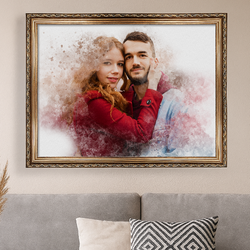 Image of Portret z efektem farb wodnych - obraz na płótnie z Twojego zdjęcia