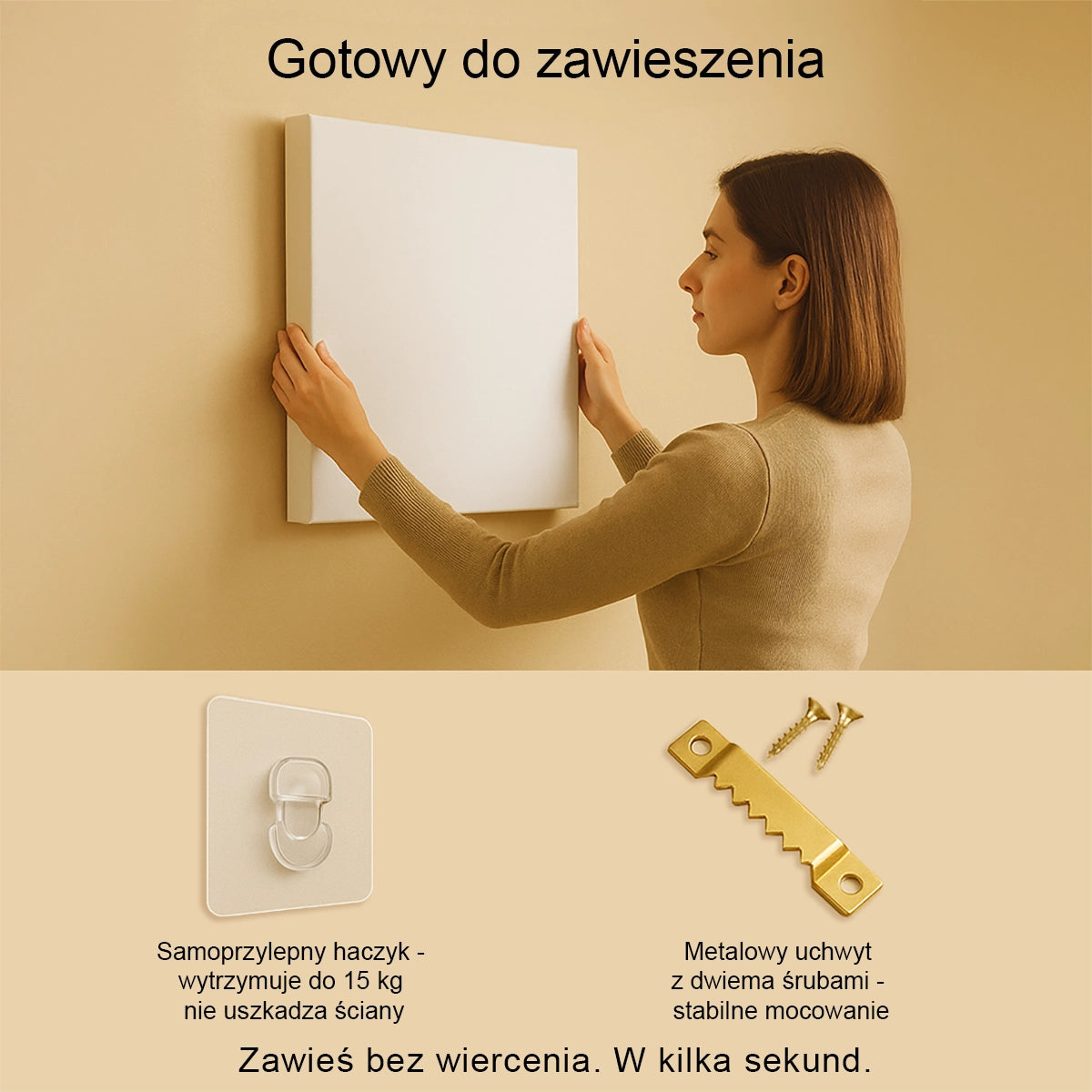 Image of Wyjątkowy prezent dla pary na rocznicę ślubu - portret ze zdjęcia na płótnie Razem przez lata