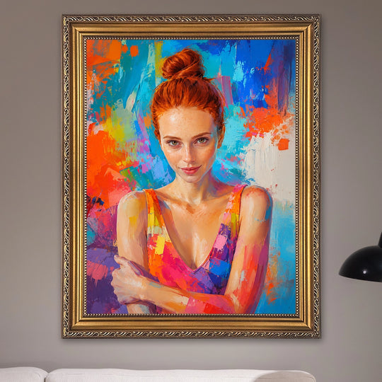 Wyjątkowy prezent dla niej – portret w stylu abstrakcyjnym Kolorowa dusza