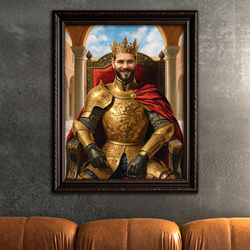 Image of Portret króla w zbroi - obraz na płótnie z Twojego zdjęcia