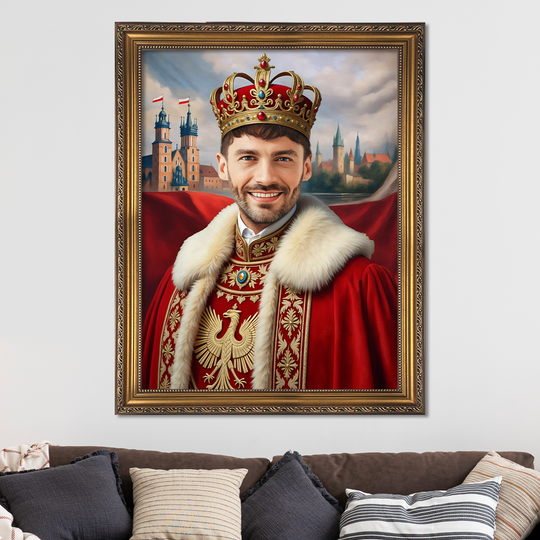 Portret władcy Polski - obraz na płótnie z Twojego zdjęcia