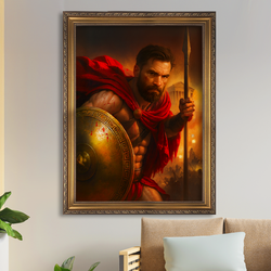 Image of Portret w stylu spartańskiego wojownika - obraz na płótnie z Twojego zdjęcia