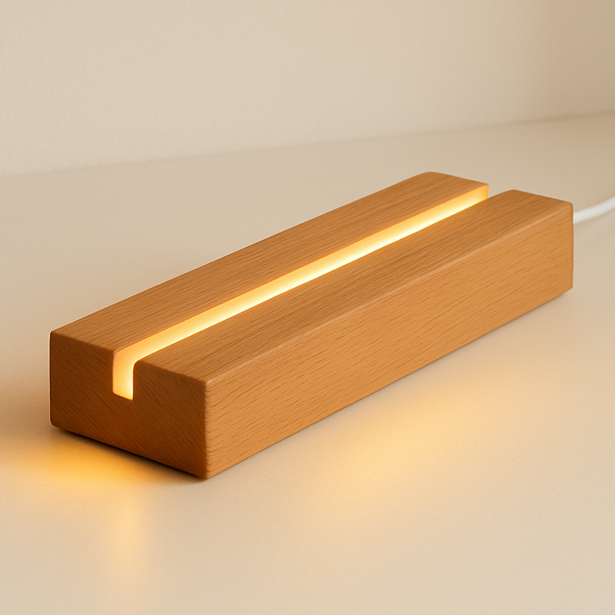 Image of Podstawka drewniana z LED