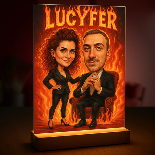 Lucyfer - druk na szkle, portret z Twojego zdjęcia