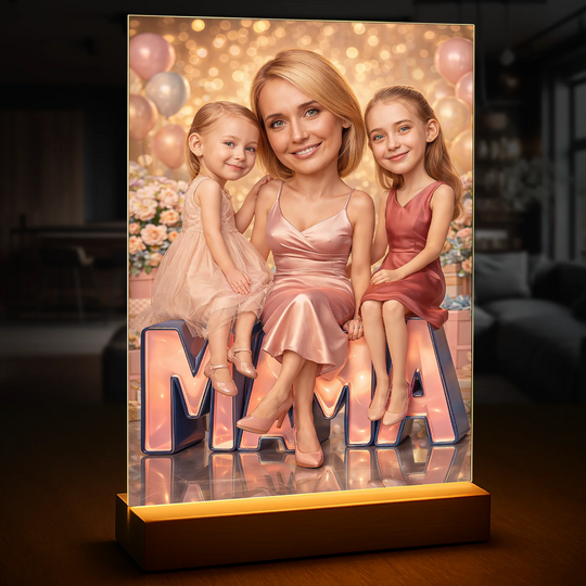 Prezent dla mamy na Dzień Matki - portret ze zdjęcia na szkle w eleganckim stylu