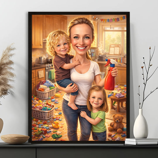 Portret najlepszej mamy - plakat, personalizowany prezent na Dzień Matki