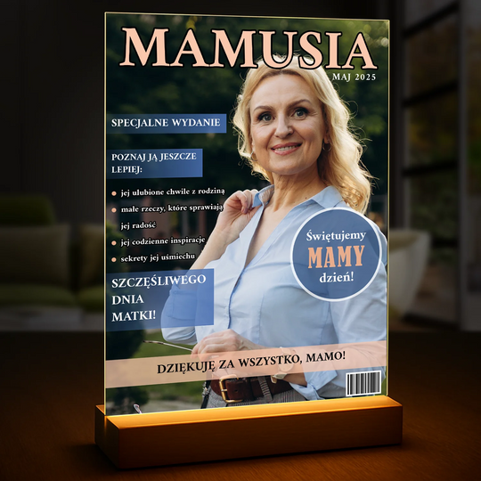 Okładka mamy w magazynie - druk na szkle, personalizowany prezent na Dzień Matki