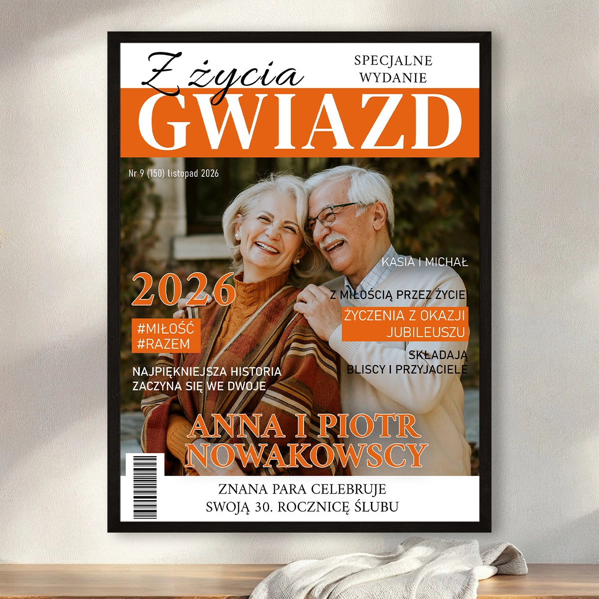 Image of Plakat w stylu okładki magazynu – prezent na 30 rocznicę ślubu
