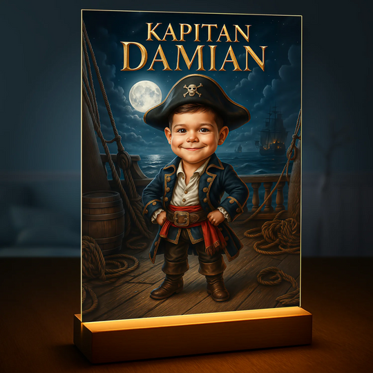 Kapitan statku - druk na szkle, portret z Twojego zdjęcia