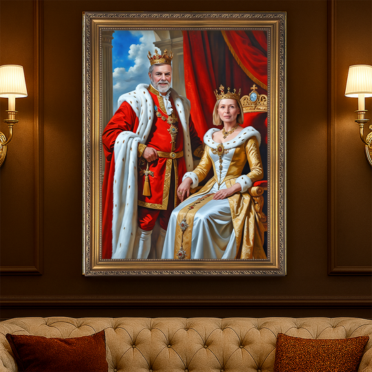 Portret pary władców - obraz na płótnie z Twojego zdjęcia