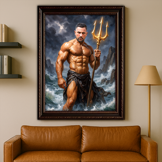Portret Posejdona - obraz na płótnie z Twojego zdjęcia