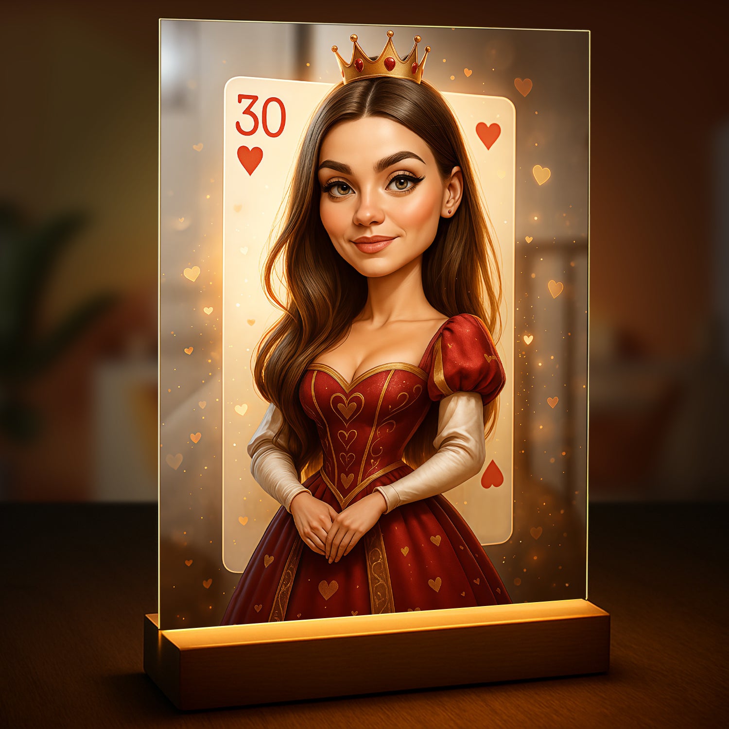 Królowa kier - druk na szkle, portret z Twojego zdjęcia