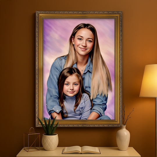 Mama i córka - obraz na płótnie z Twojego zdjęcia