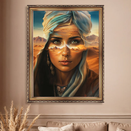 Portret tajemnica Sahary - obraz na płótnie z Twojego zdjęcia