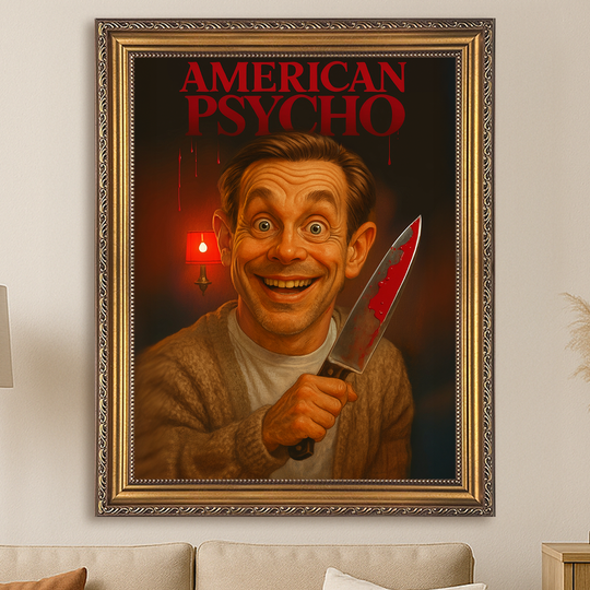 Portret w stylu American Psycho - obraz na płótnie z Twojego zdjęcia