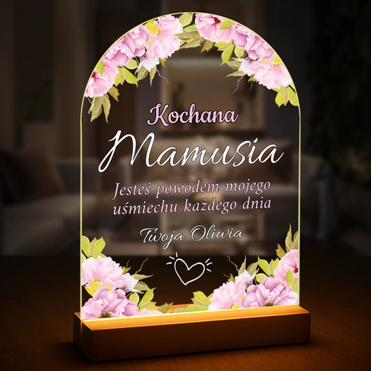 Kochana mamusia - druk na szkle, personalizowany prezent na Dzień Matki