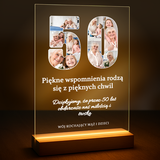50 lat życia - druk na szkle z Twojego zdjęcia