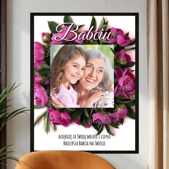 Podziękowania dla babci za jej miłość - plakat z Twojego zdjęcia