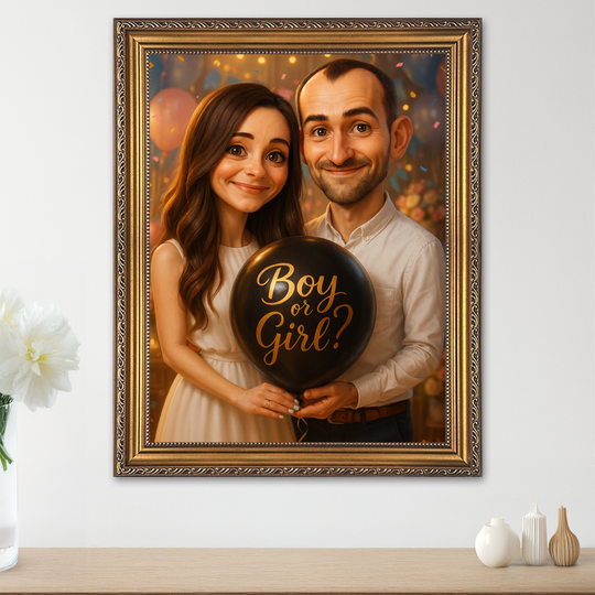 Portret z okazji Baby Shower - obraz na płótnie z Twojego zdjęcia