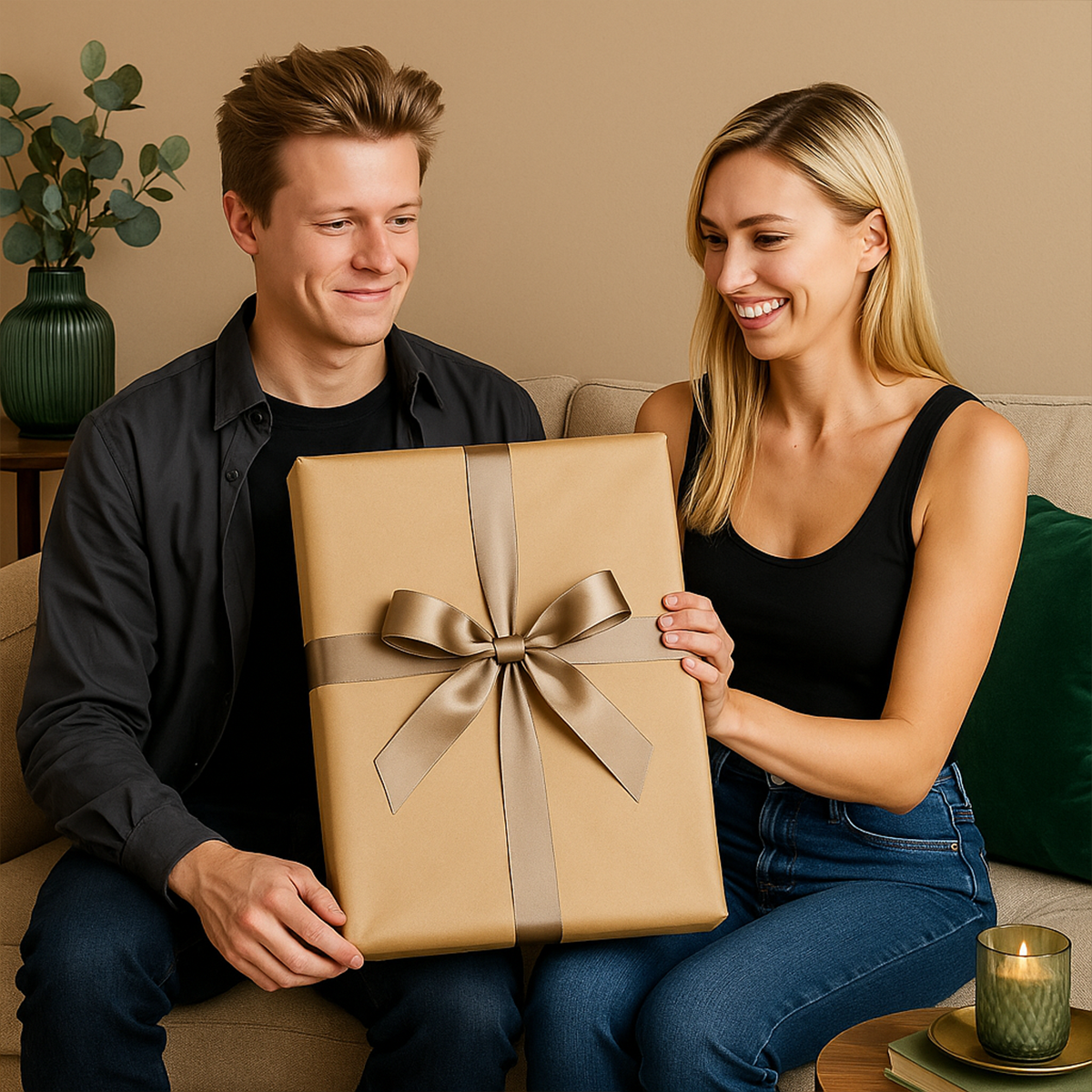 Image of Portret siostry i brata - obraz na płótnie z Twojego zdjęcia