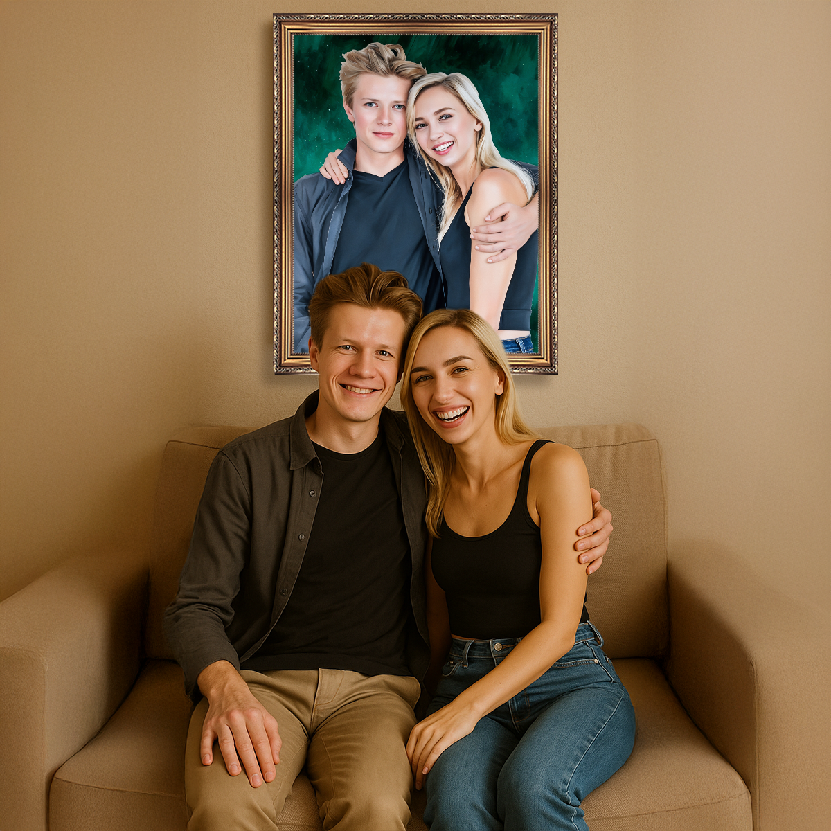 Image of Portret siostry i brata - obraz na płótnie z Twojego zdjęcia