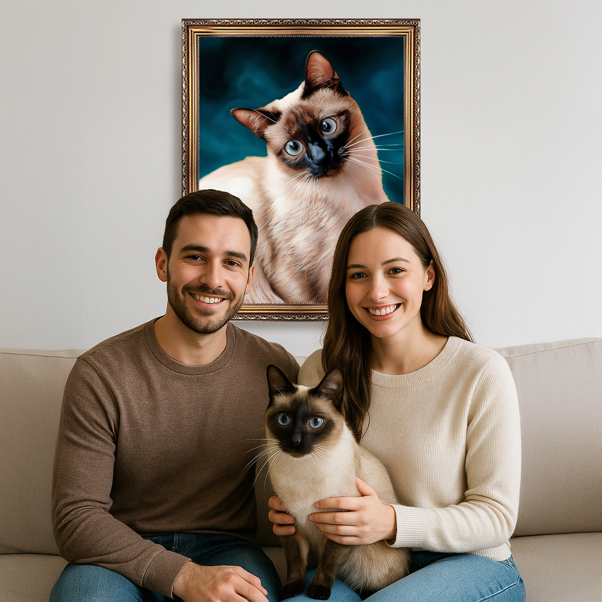 Portret syjamskiego kota - obraz na płótnie z Twojego zdjęcia