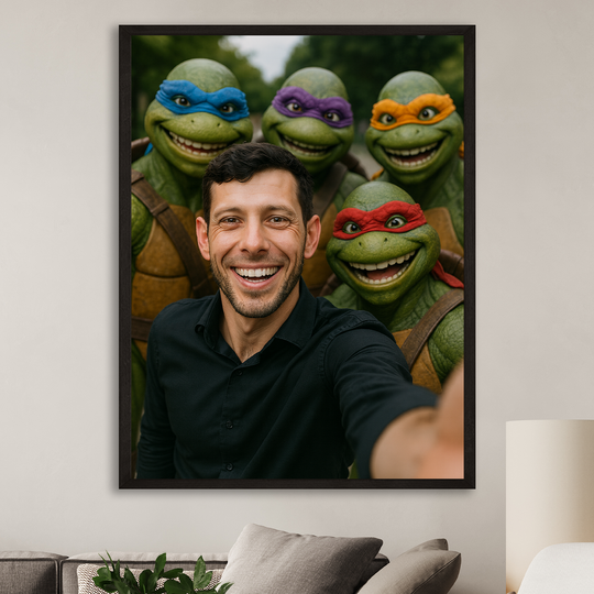 Portret z żółwiami - plakat z Twojego zdjęcia