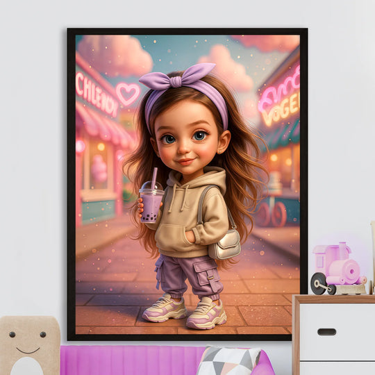 Dziewczynka w stylowej wersji - plakat z Twojego zdjęcia