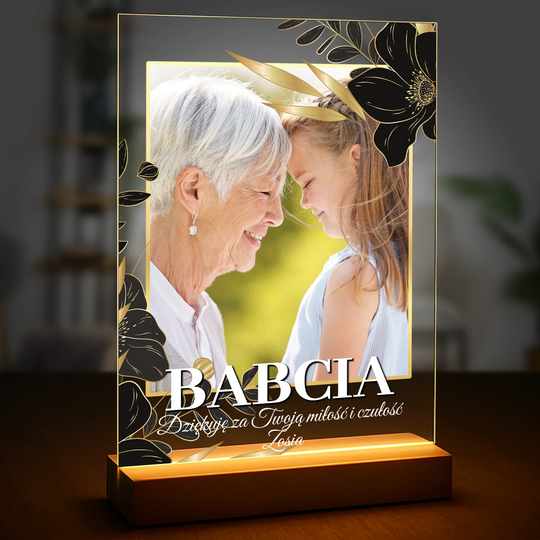 Babciu, dziękuję za Twoją miłość - druk na szkle z Twojego zdjęcia