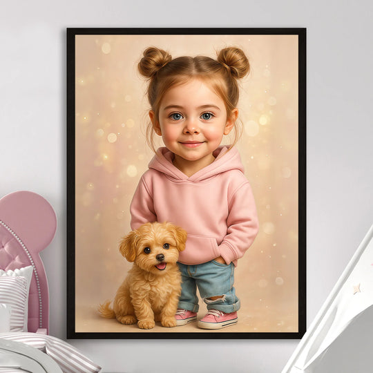 Dziewczynka z psem - plakat z Twojego zdjęcia