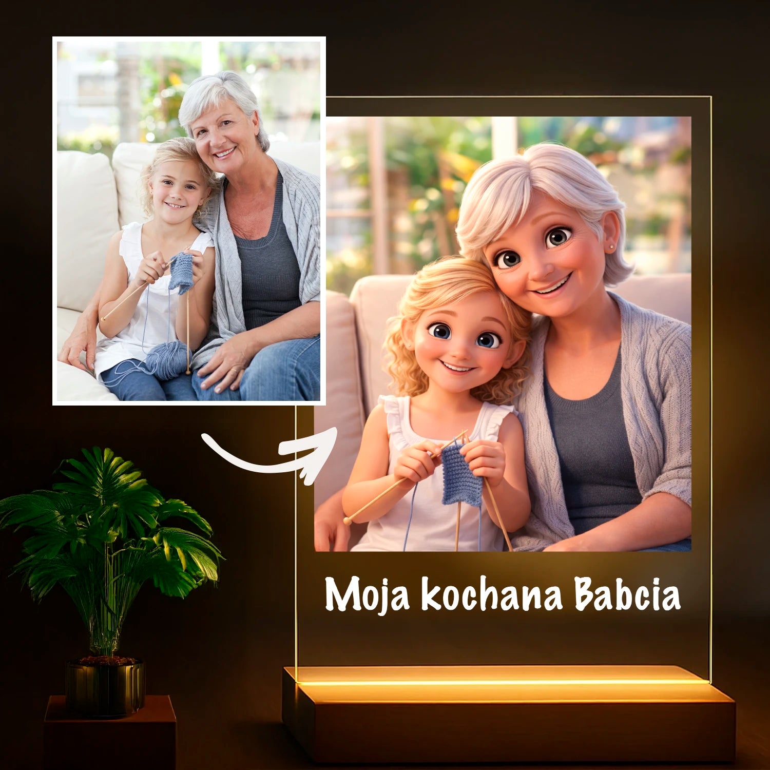 Image of Moja kochana babcia - druk na szkle, portret z Twojego zdjęcia