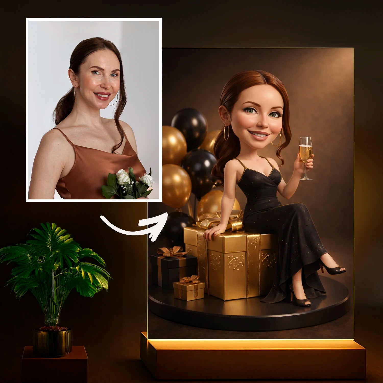 Image of Portret dziewczyny w stylu glamour - druk na szkle, portret z Twojego zdjęcia