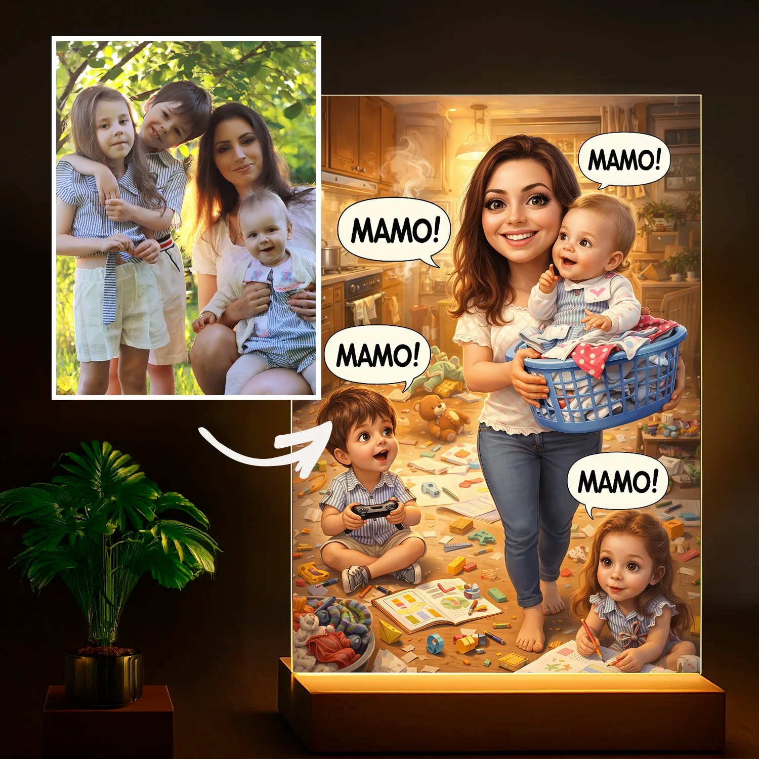 Image of Mamo! - druk na szkle, personalizowany prezent na Dzień Matki
