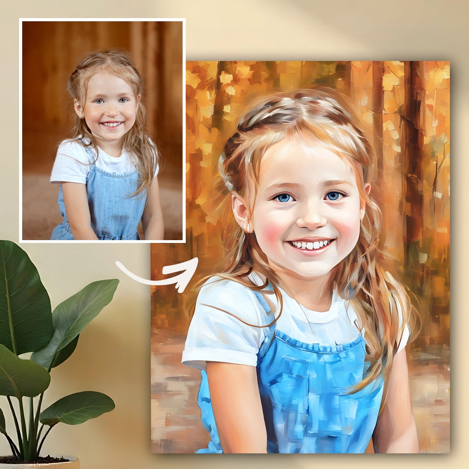 Pastelowy portret dziewczynki - obraz na płótnie z Twojego zdjęcia