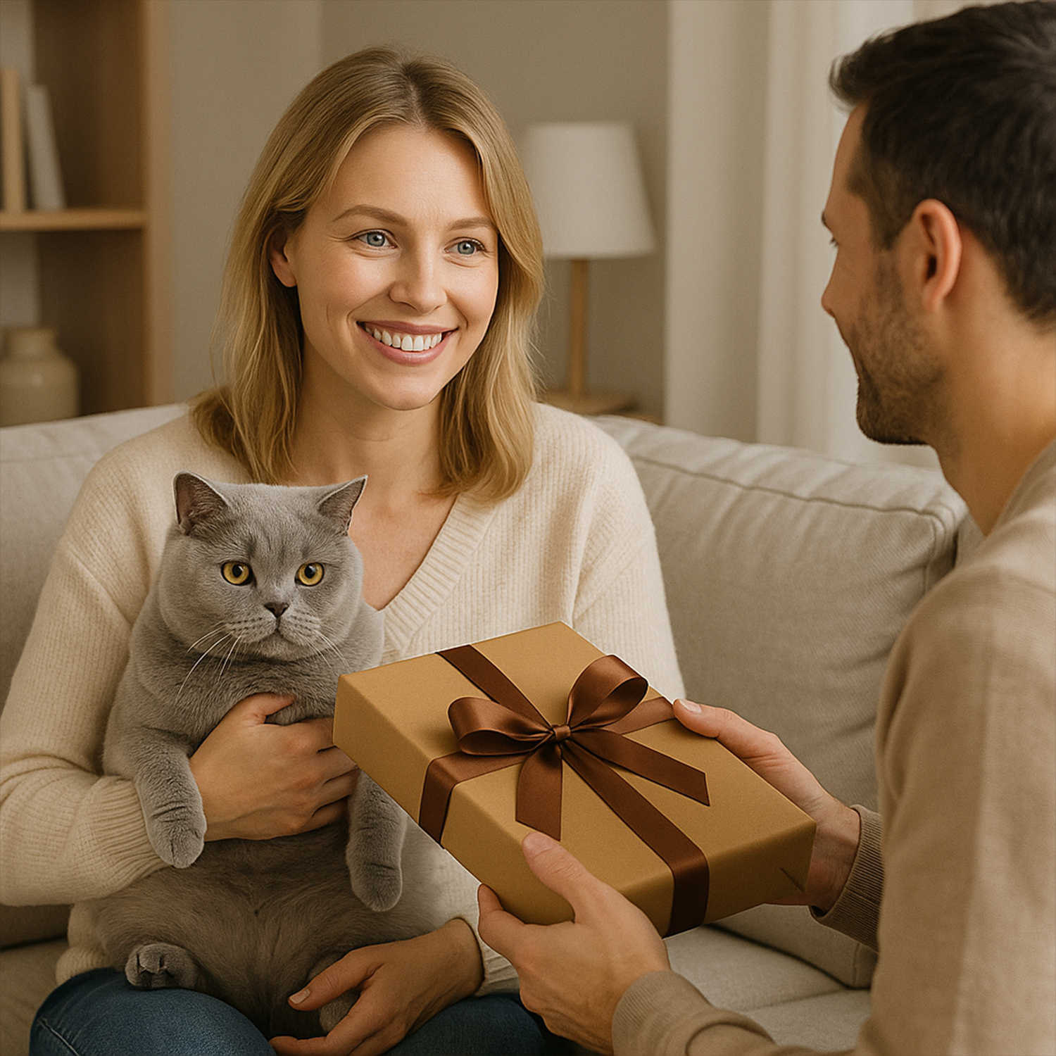 Image of Kobieta z kotem - druk na szkle, portret z Twojego zdjęcia