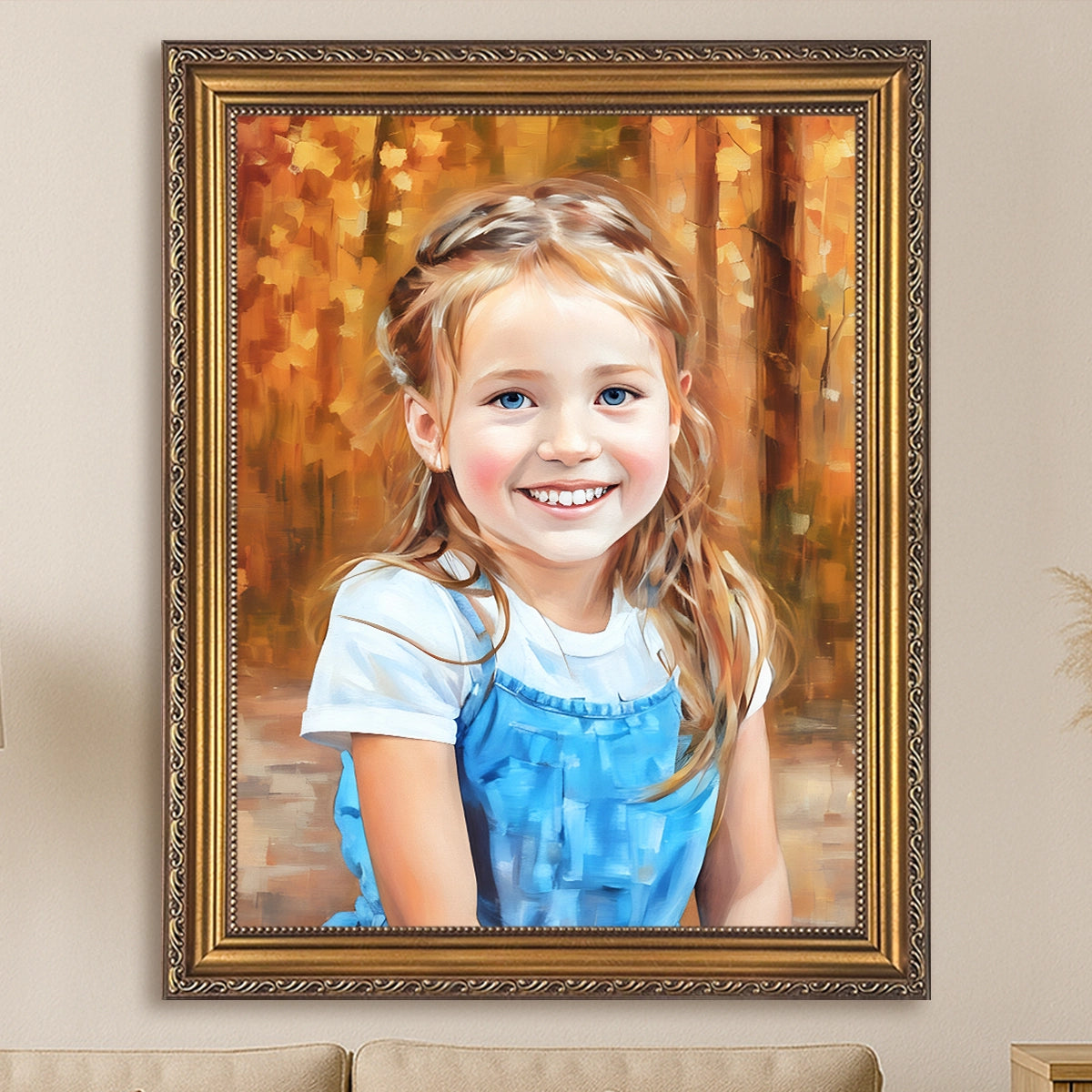 Pastelowy portret dziewczynki - obraz na płótnie z Twojego zdjęcia