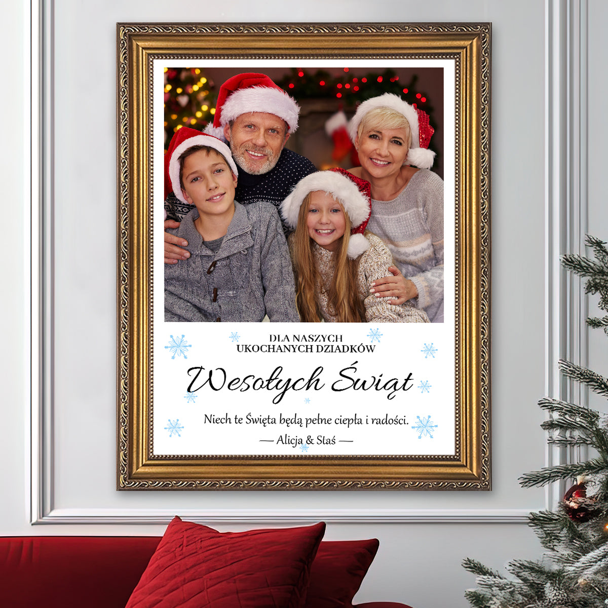 Image of Z dziadkami w święta - obraz na płótnie z Twojego zdjęcia