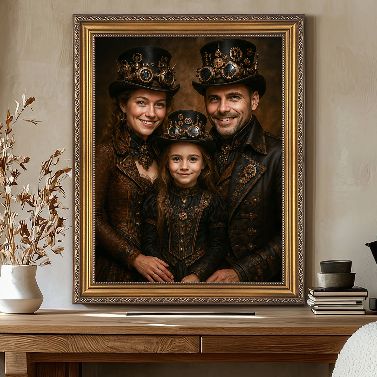 Image of Steampunkowa rodzina - obraz na płótnie z Twojego zdjęcia