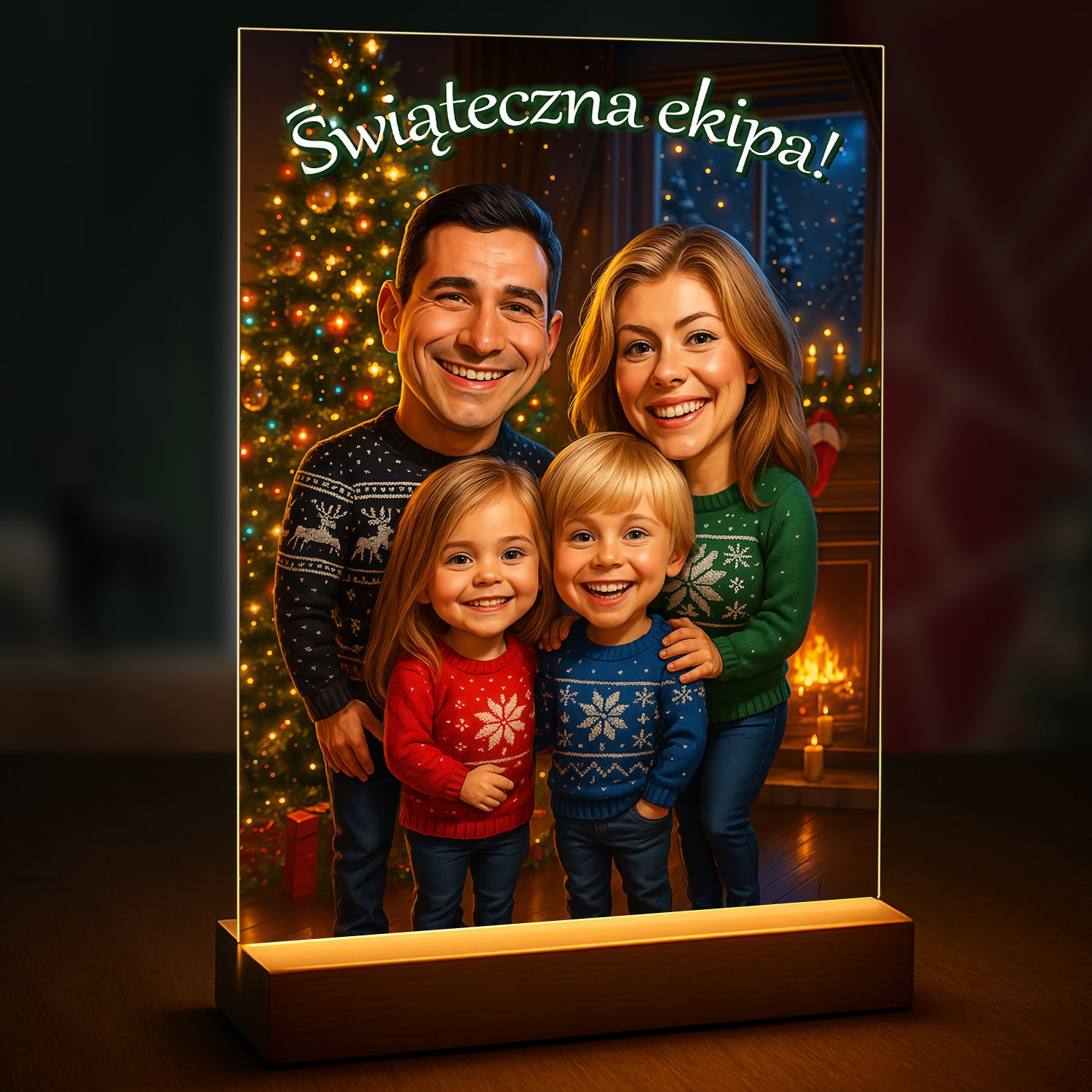 Image of Świąteczna ekipa - druk na szkle, portret z Twojego zdjęcia