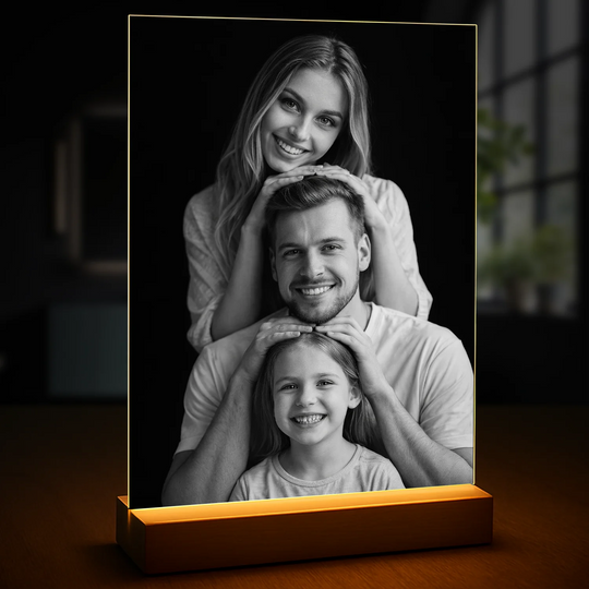 Szczęśliwa rodzina - druk na szkle, personalizowany prezent na święta