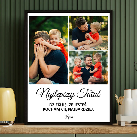 Dziękuję, że jesteś kolaż dla taty - plakat z Twojego zdjęcia