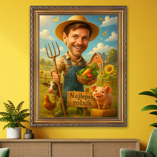Portret najlepszego rolnika - obraz na płótnie z Twojego zdjęcia