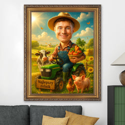 Image of Karykatura najlepszy rolnik - obraz na płótnie z Twojego zdjęcia