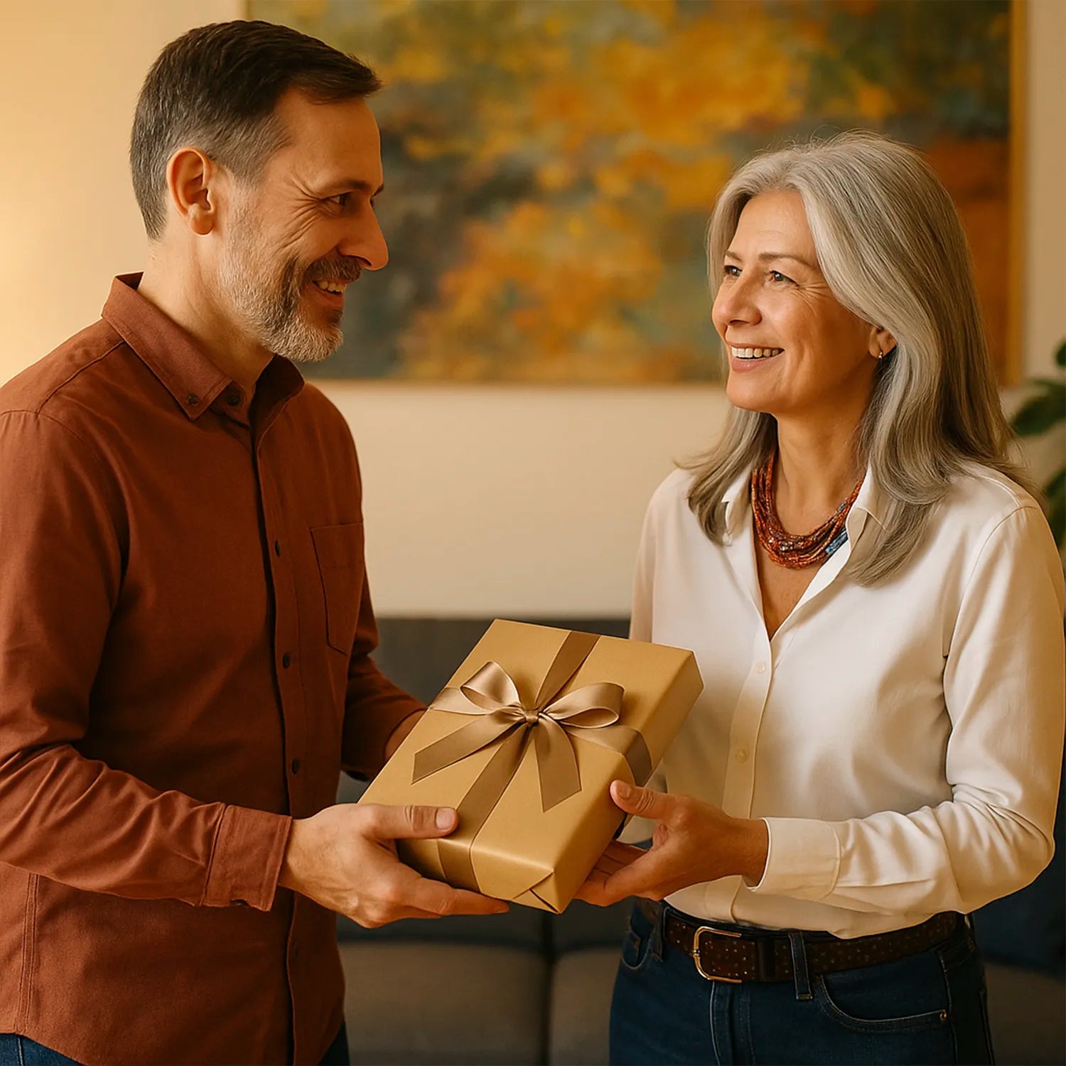 Image of Ilustracja urodzinowa na 50. - druk na szkle, portret z Twojego zdjęcia